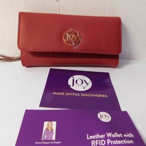 Joy Mangano Leather Wristlet Wallet NWT